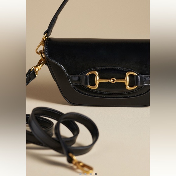 NWT Anthropologie Mini Horsebit Structured Handbag Black - Picture 4 of 6